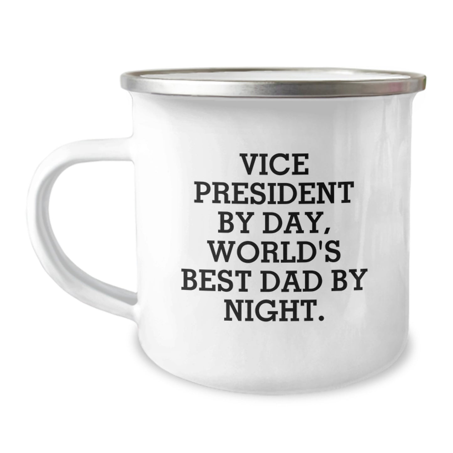Vice President Gifts, Funny Camping Mug, Graduation Unique Gifts from Friends - 'Vice President By Day, World's Best Dad By Night.' - Image 1