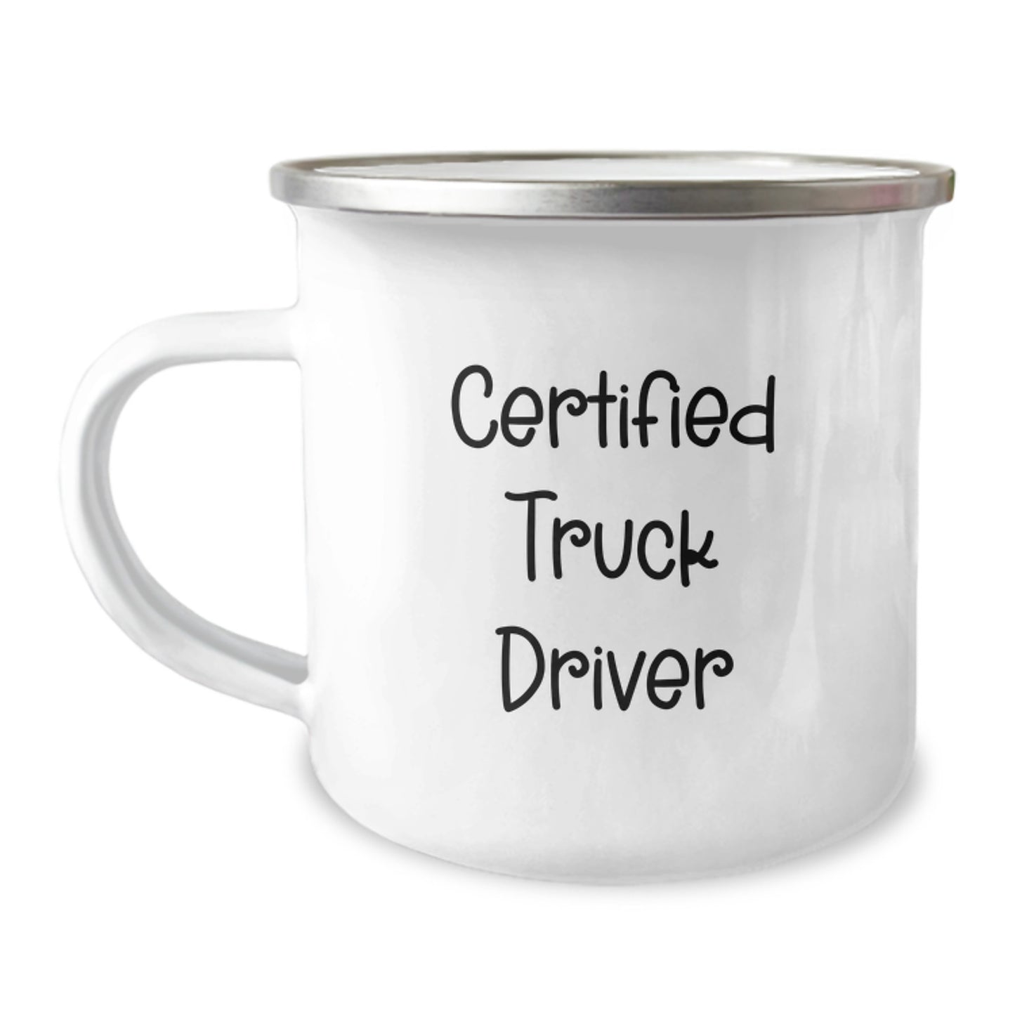 Funny Truck Driver Gifts from Friends - 'Certified Truck Driver' Camping Mug for Birthday, Stainless Steel with Enamel Finish, 12 oz Capacity - Image 1