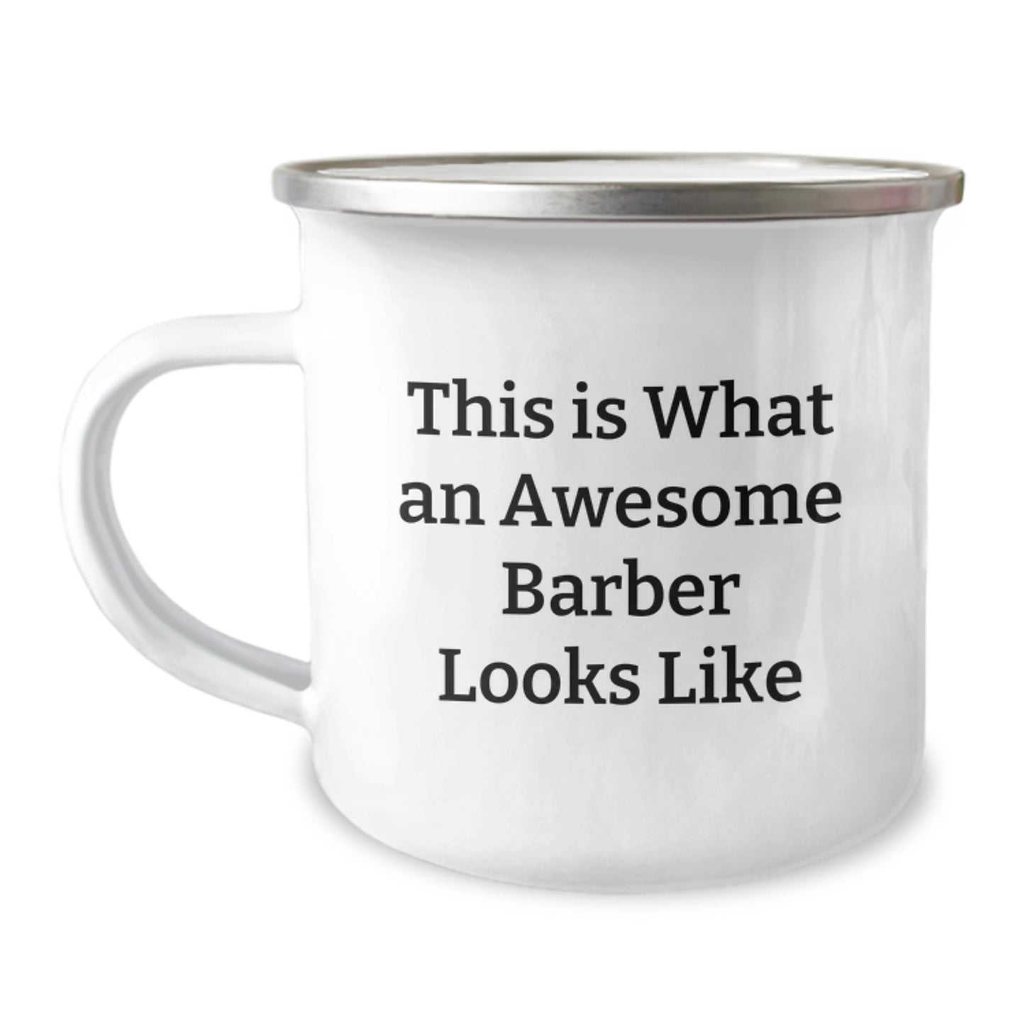 Funny Gifts from Men for Awesome Barber Graduation Camping Mug - This Is What An Awesome Barber Looks Like - Image 1