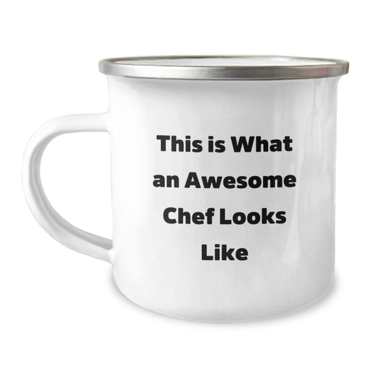 Chef Gifts from Men for Awesome Chefs - 'This Is What An Awesome Chef Looks Like' Quote Camping Mug, Perfect for Graduation - Image 1