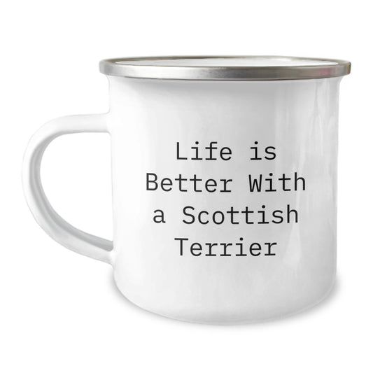 Gifts from Family for Scottish Terrier Dog Lovers, Life Is Better With A Scottish Terrier, Camping Mug for Graduation, Funny Quote - Image 1