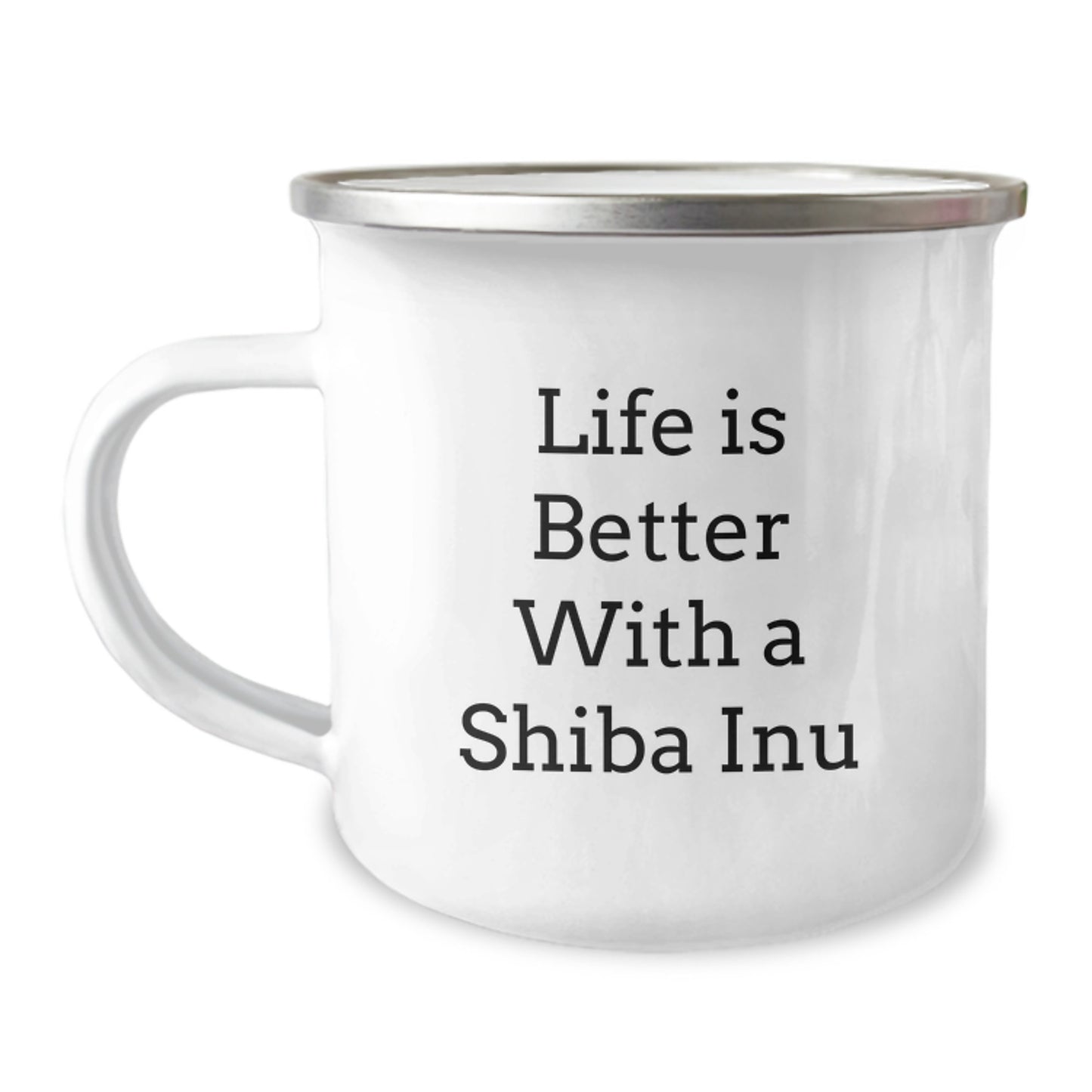 Shiba Inu Dog Camping Mug Gifts from Family Friends for Graduation with Funny Quote Life Is Better With A Shiba Inu - Image 1