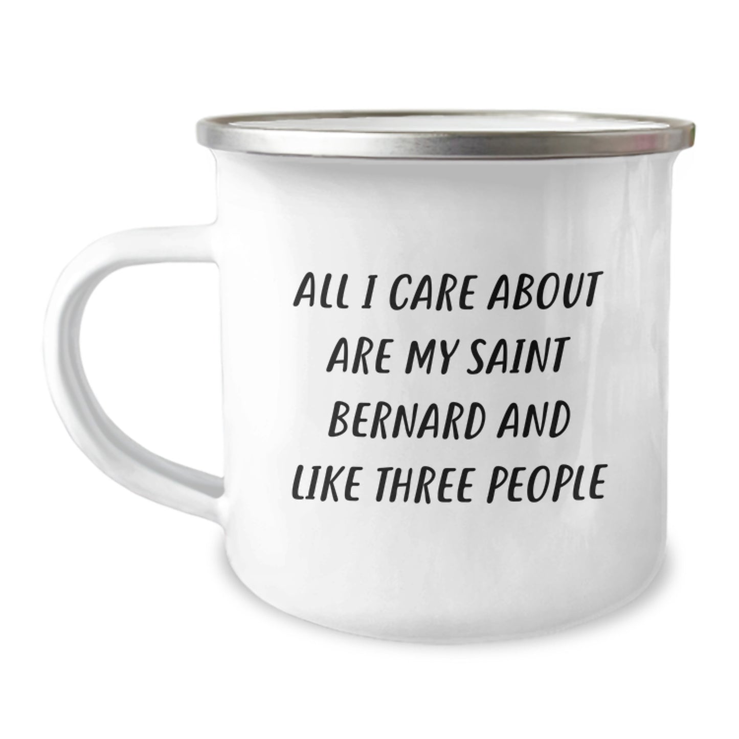Saint Bernard Dog Lovers' Funny Camping Mug, Gifts from Friends for Saint Bernard Dog Owners, Birthday Unique Presents - Image 1