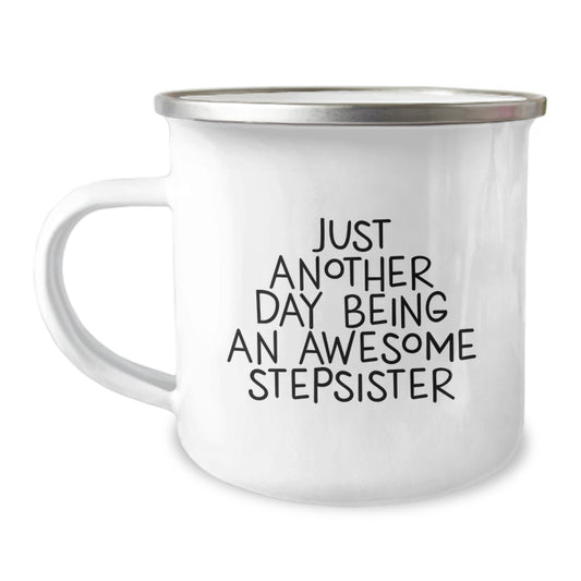 Stepsister Gifts from Friends, Funny Camping Mug for Awesome Stepsister, Graduation Unique Gifts - Image 1