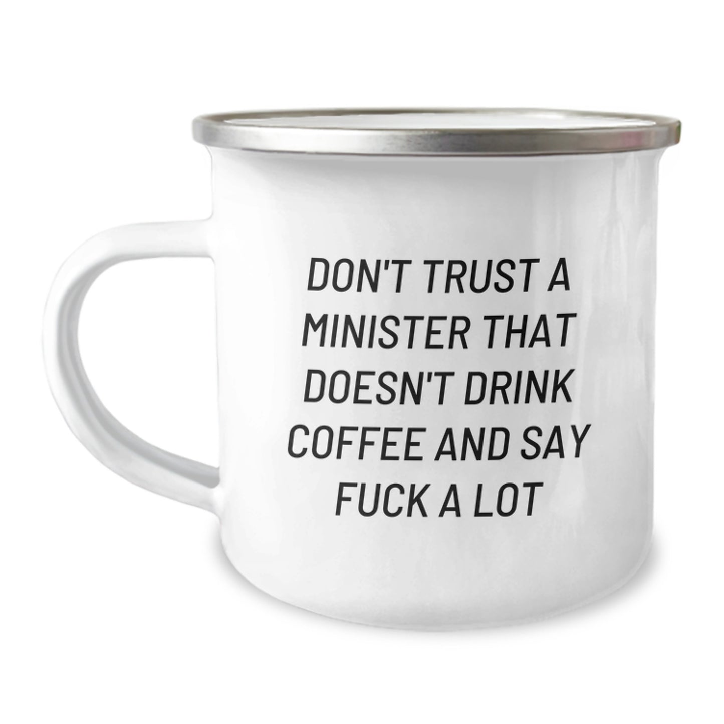 Funny Minister Gifts from Friends - Birthday Unique Gifts for Ministers Who Love Coffee and Sarcasm - Camping Mug - Image 1