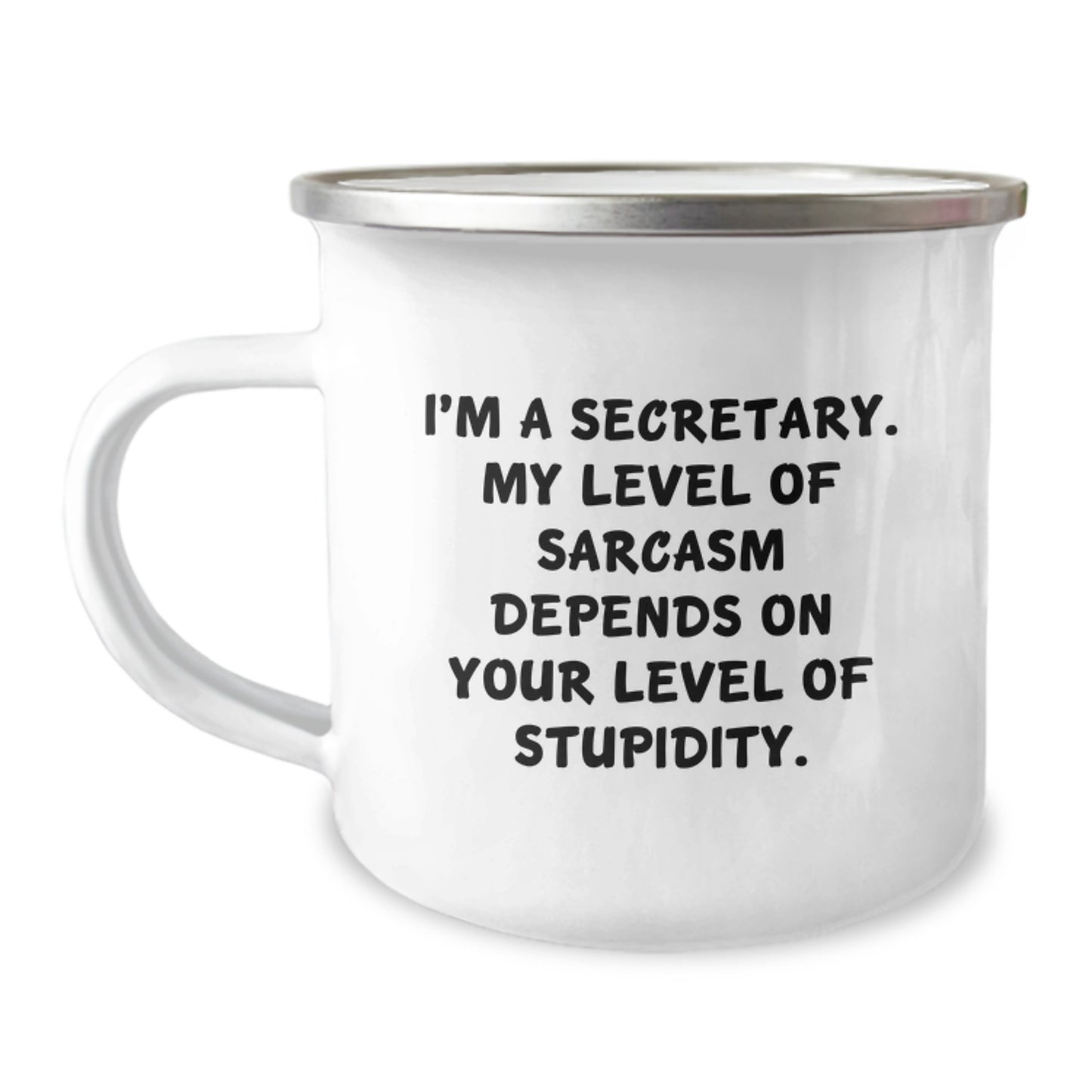 Funny Secretary Gifts for Coworkers, Christmas Unique Presents from Friends, Secretary Camping Mug with Sarcasm Quote - Image 1