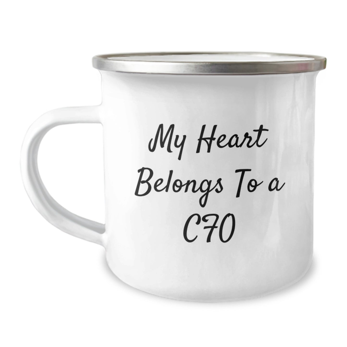 Funny CFO Camping Mug, 'My Heart Belongs To A CFO', 12 oz Stainless Steel with Enamel Finish, Gifts from Friends for CFO on Birthday or Any Occasion - Image 1