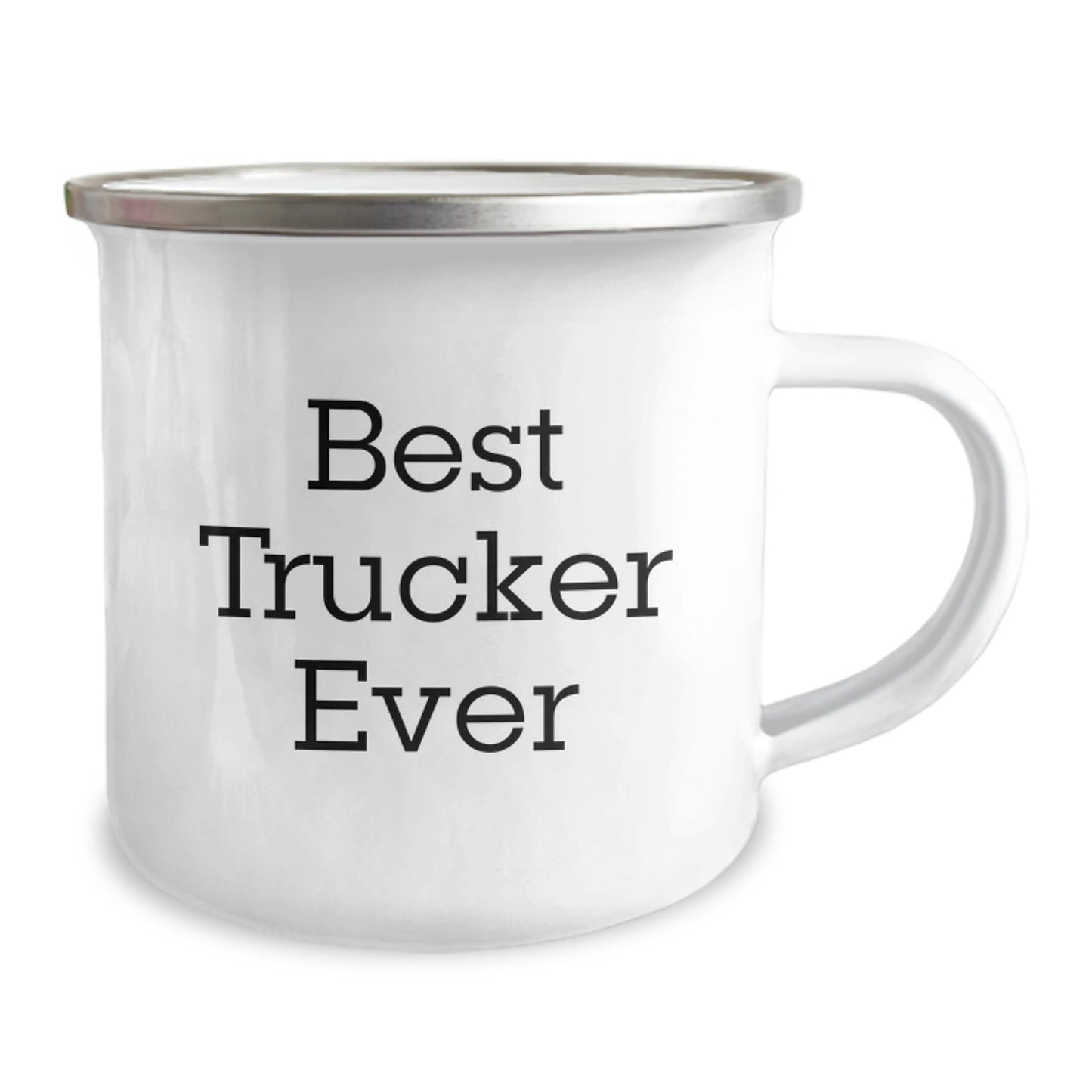 Funny Trucker Gifts from Friends - Best Trucker Ever Camping Mug for Birthday - 12 oz Stainless Steel with Enamel Finish - Image 2