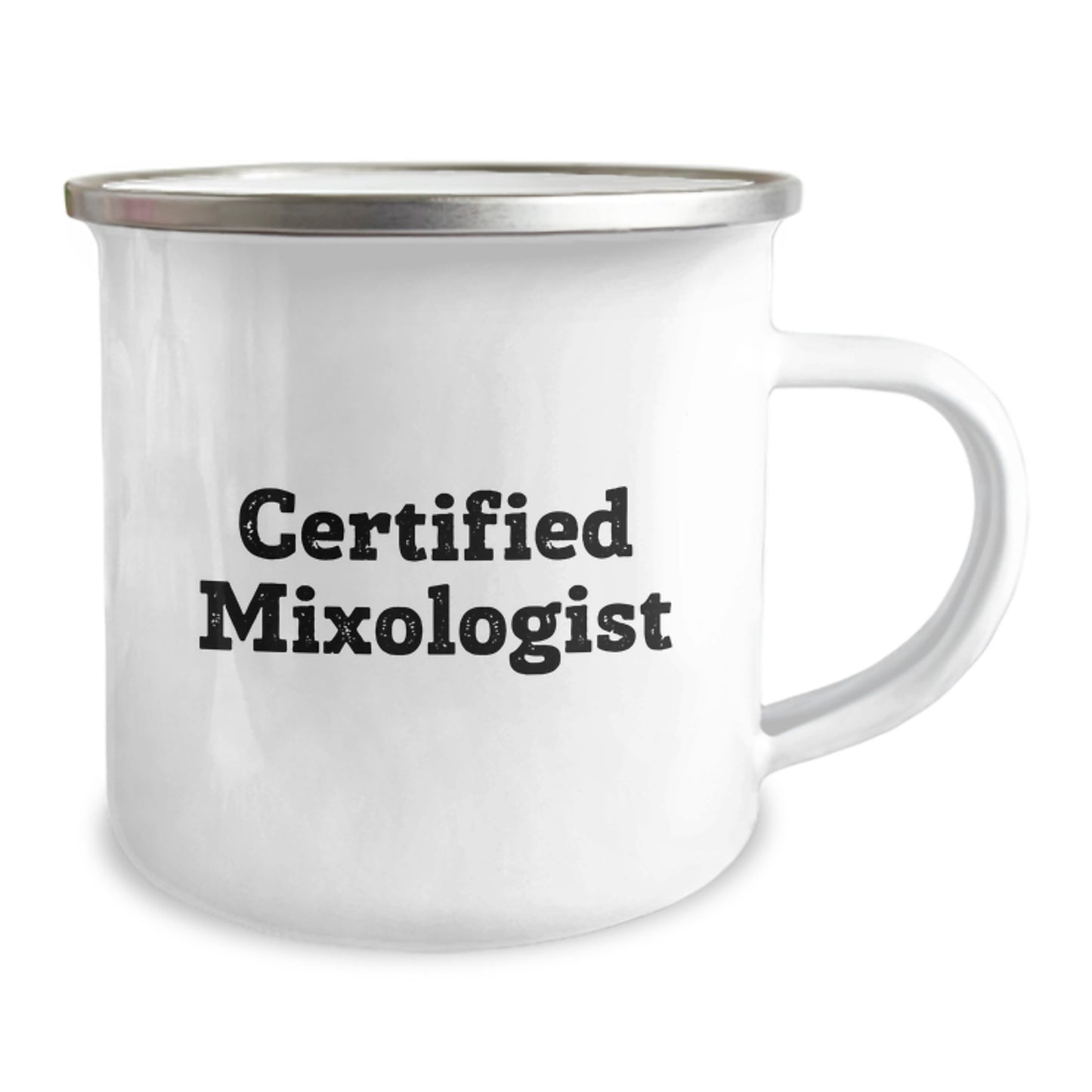 Funny Mixologist Gifts from Friends for Men - Camping Mug, 12 oz, Stainless Steel with Enamel Finish, Certified Mixologist Quote, Graduation Unique Gifts - Image 2