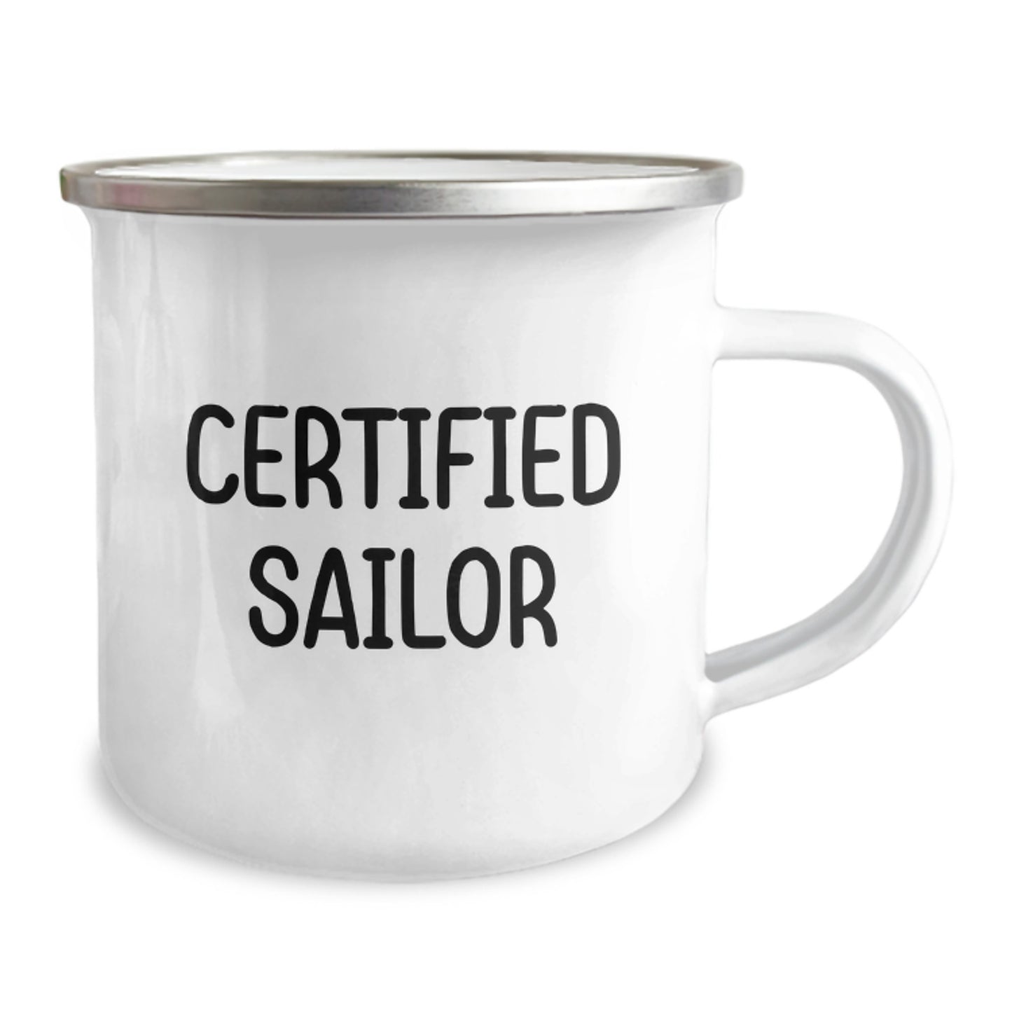Sailor Gifts for Birthday, Funny 'Certified Sailor' Camping Mug, 12 oz Stainless Steel with Enamel Finish, Gifts from Friends, Gifts for Sailor - Image 2