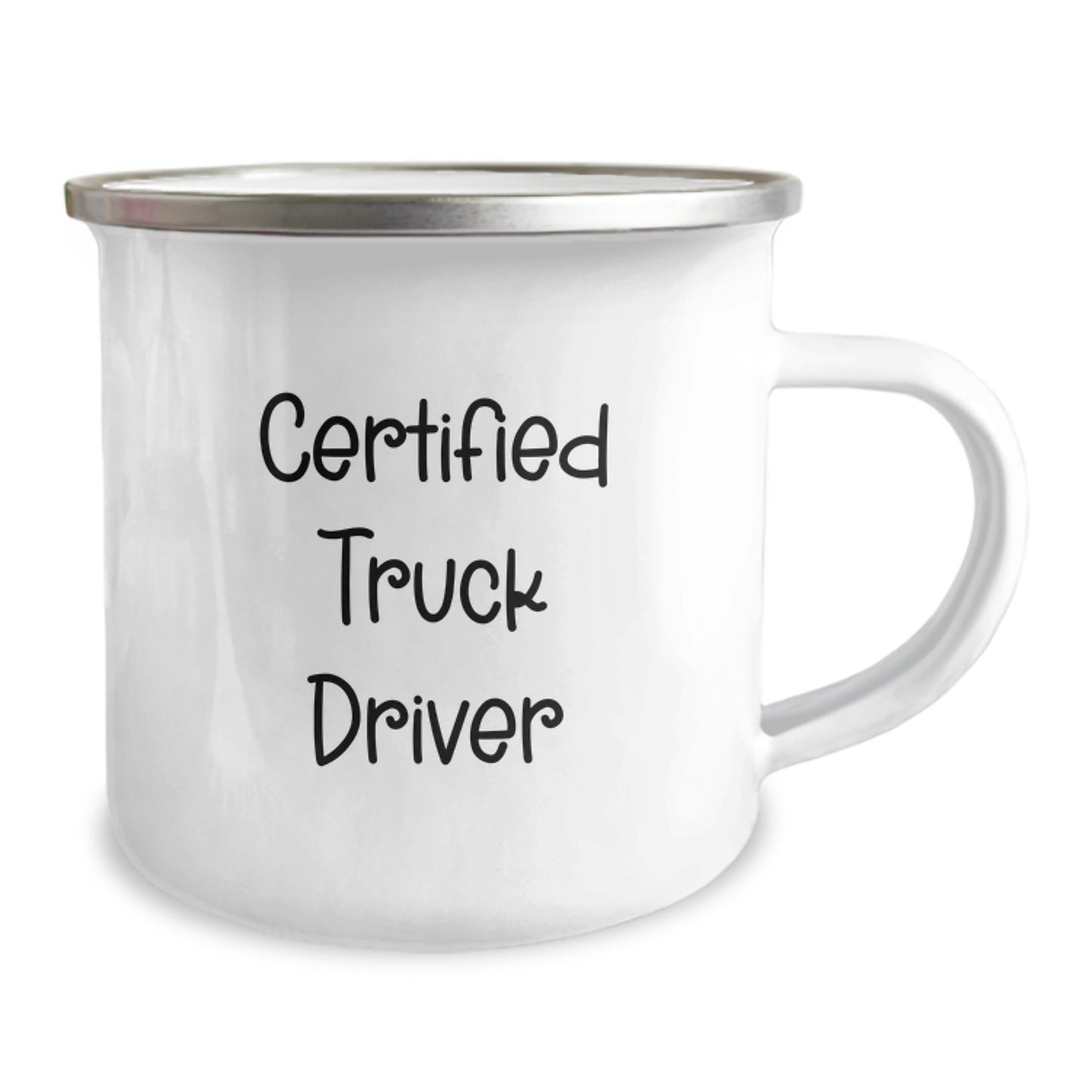 Funny Truck Driver Gifts from Friends - 'Certified Truck Driver' Camping Mug for Birthday, Stainless Steel with Enamel Finish, 12 oz Capacity - Image 2