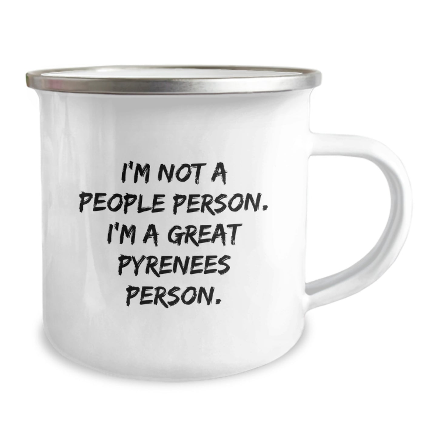 Funny Great Pyrenees Dog Lover Gifts from Mom to Dad - 'I'm Not A People Person. I'm A Great Pyrenees Person.' Camping Mug for Birthday Unique Gifts - Image 2