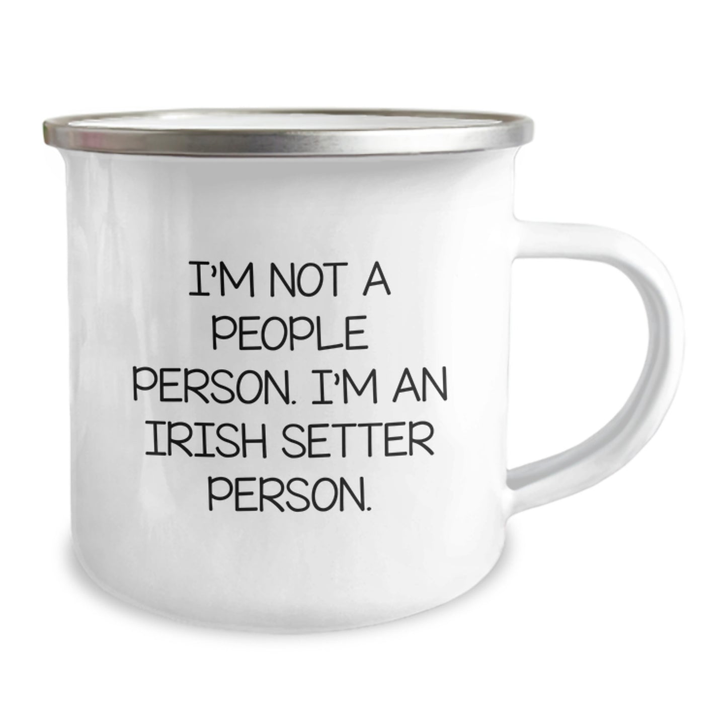 Funny Irish Setter Dog Gifts for Men from Friends, Unique Birthday Presents for Him, Camping Mug with Quote 'I'm Not A People Person. I'm An Irish Setter Person.' - Image 2