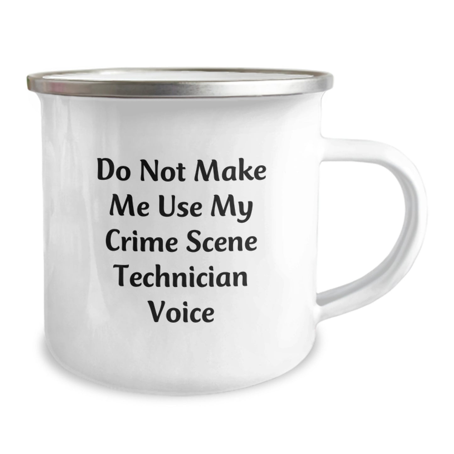 Crime Scene Technician Humor Gifts from Friends to Crime Scene Technician, Funny Camping Mug for Birthday, 'Do Not Make Me Use My Crime Scene Technician Voice' Quote - Image 2
