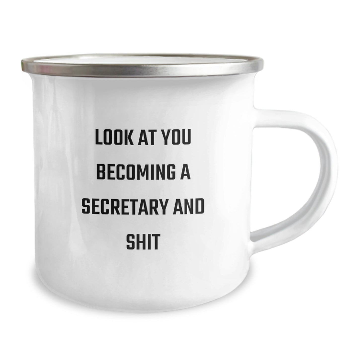 Funny Secretary Gifts from Friends, Secretary Unique Birthday Unique Gifts, Funny Camping Mug with 'Look At You Becoming A Secretary And Shit' Quote - Image 2