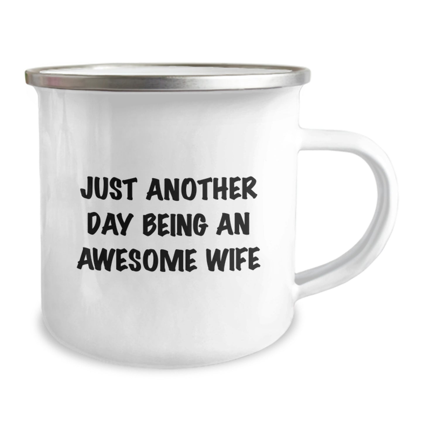 Wife Gifts from Men, Funny Just Another Day Being An Awesome Wife Camping Mug for Wife, Graduation Unique Gifts - Image 2