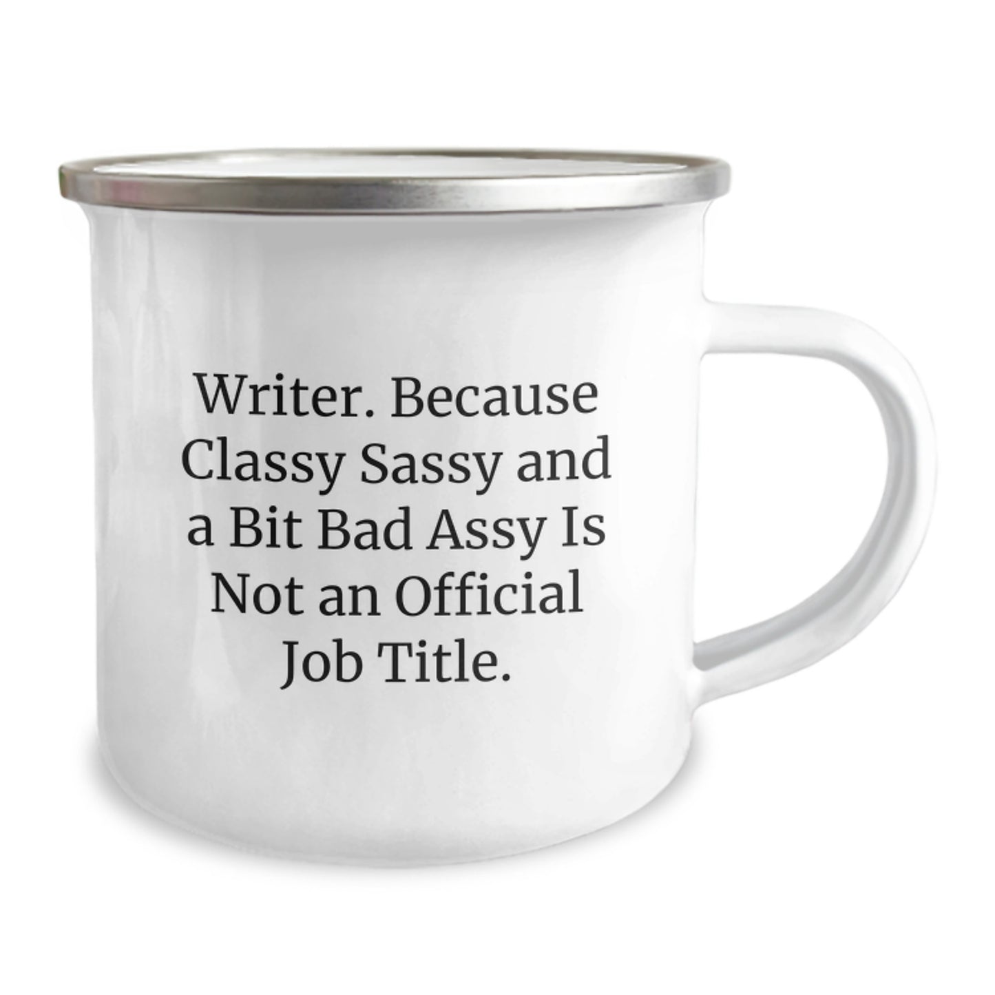 Writer Gifts - Funny Quote Camping Mug for Birthday, Gifts from Friends to Writer, 12 oz Stainless Steel with Enamel Finish - Image 2