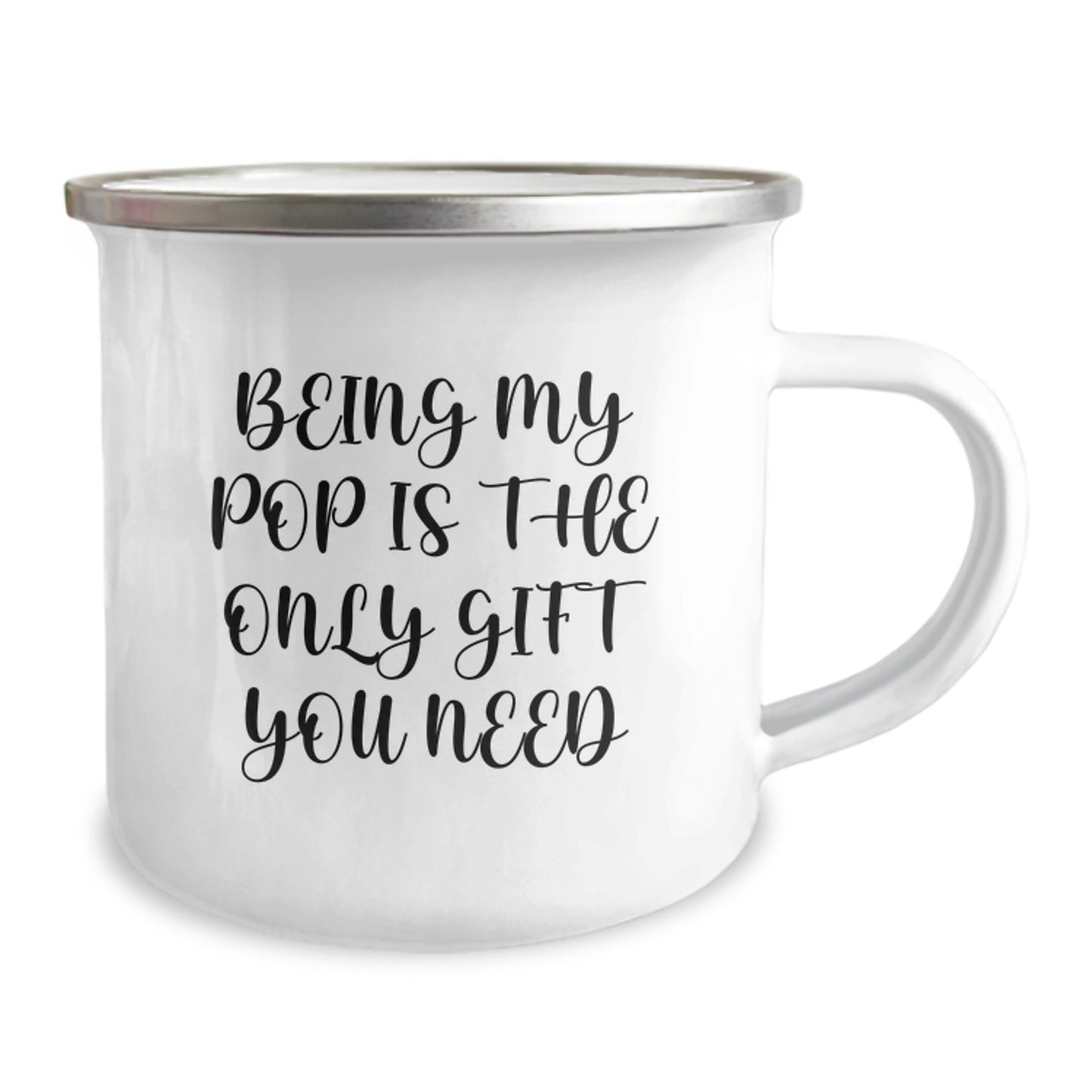 Funny Pop Gifts from Family - Being My Pop Is The Only Gift You Need Camping Mug for Birthday - Image 2