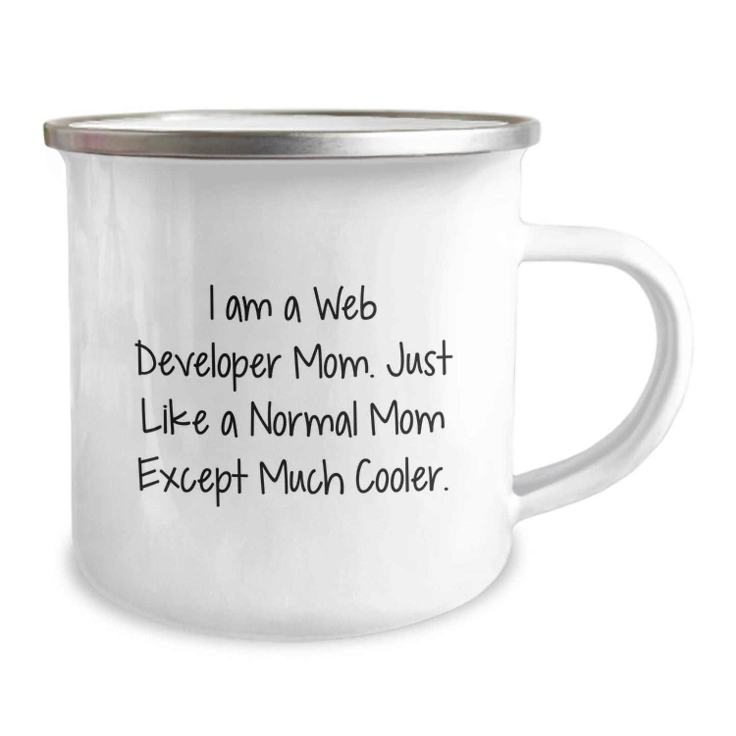 Funny Web Developer Mom Gifts from Friends for Birthday Camping Mug, 'I Am A Web Developer Mom. Just Like A Normal Mom Except Much Cooler.' - Image 2