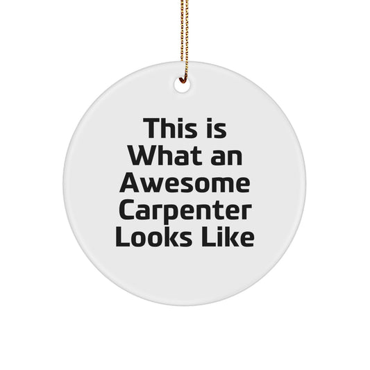 Carpenter Gifts from Friends - This Is What Awesome Looks Like Circle Ornament for Men, Perfect for Christmas Decor - Image 1