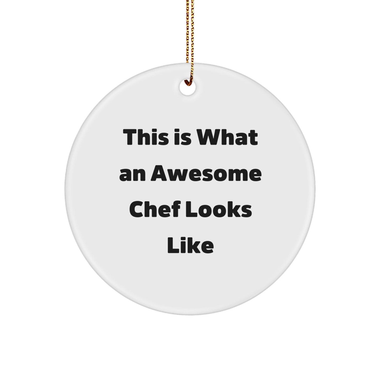 Chef Gifts from Friends for Christmas - Awesome Chef Quote Circle Ornament, Gifts for Chef Men - Image 1