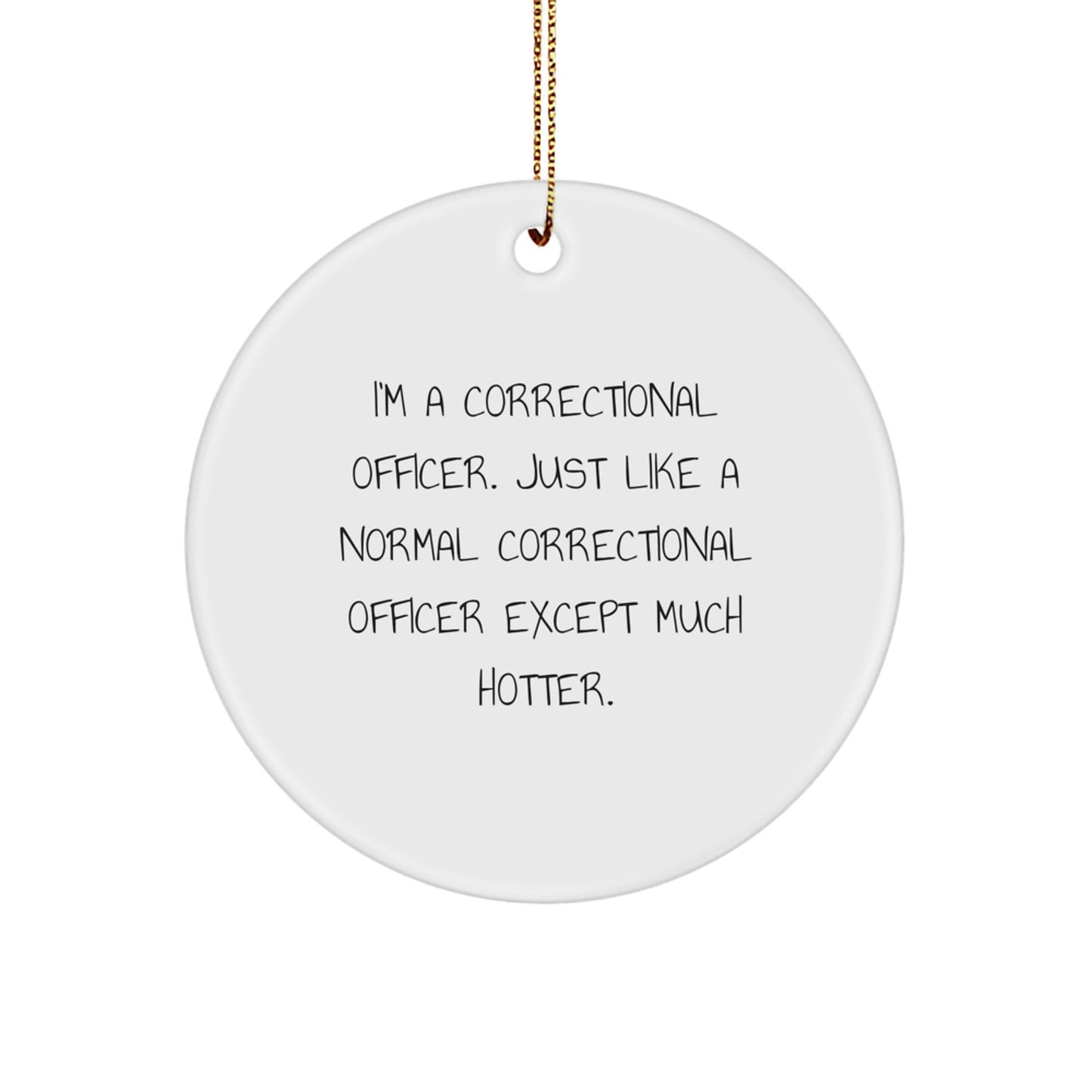 Correctional Officer Gifts, Funny Circle Ornament, 'I'm A Correctional Officer. Just Like A Normal Correctional Officer Except Much Hotter.' Christmas Unique Gifts from Friends - Image 1