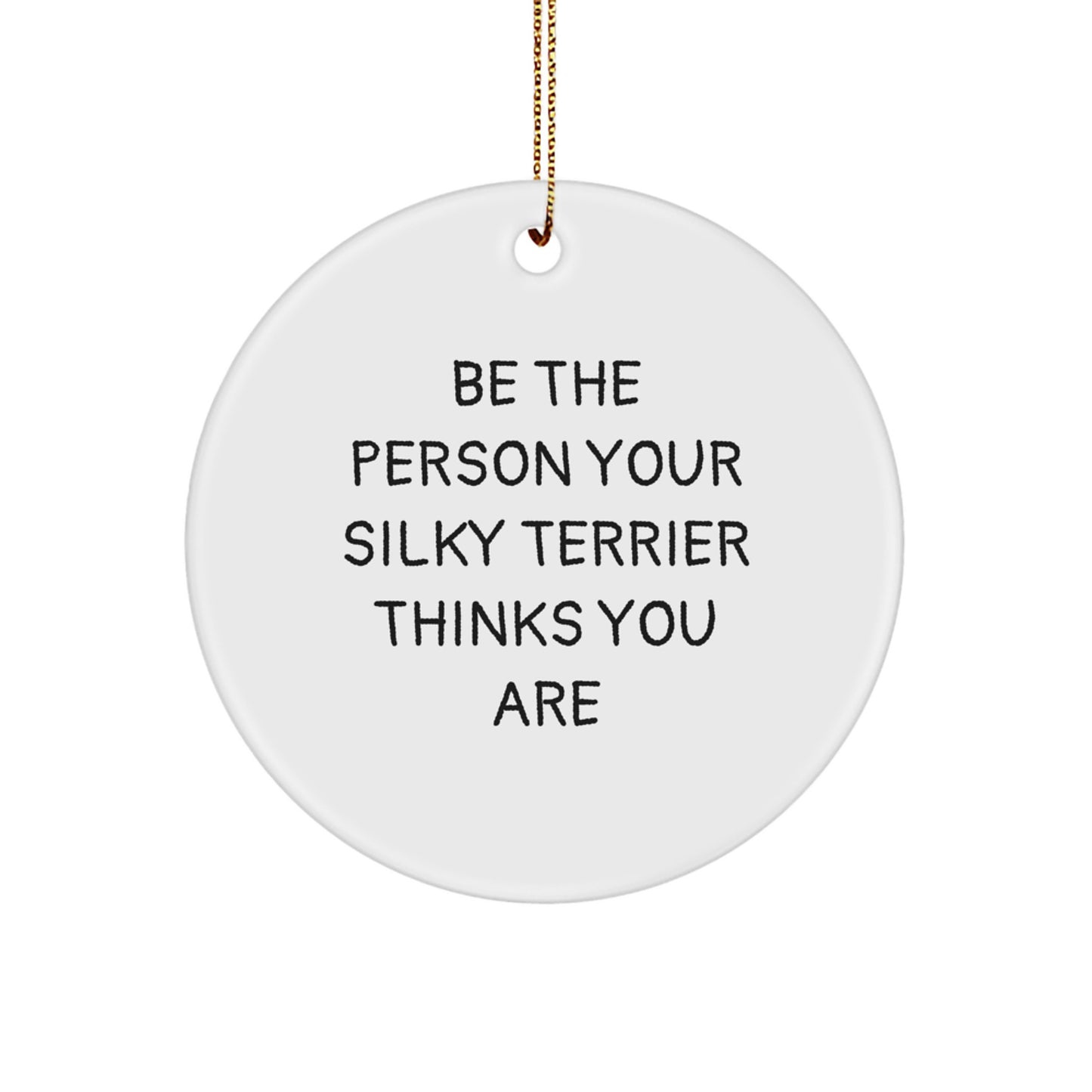 Silky Terrier Dog Lovers Gifts from Family for Christmas Unique Circle Ornament - Image 1
