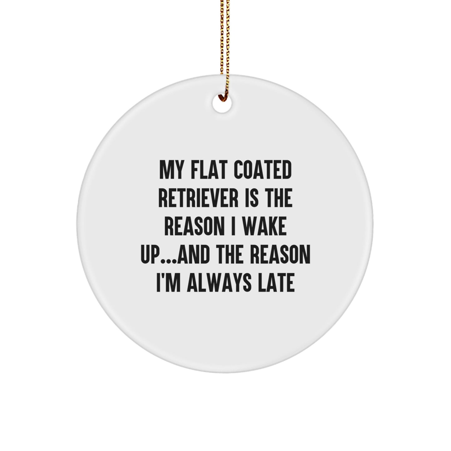 Funny Flat Coated Retriever Dog Gifts, Circle Ornament for Christmas, Inspirational Quote - Gifts from Family, Gifts for Flat Coated Retriever Dog Lovers - Image 1