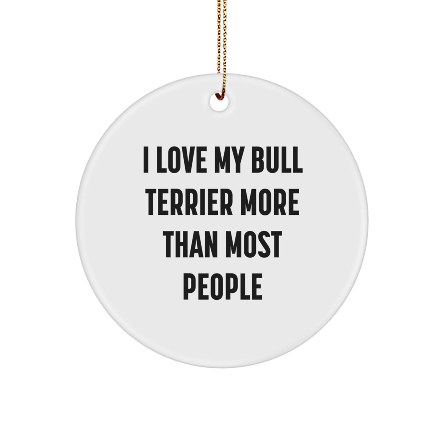I Love My Bull Terrier More Than Most People Gifts from Family to Friends - Bull Terrier Dog Circle Ornament for Christmas Unique Gifts - Image 1