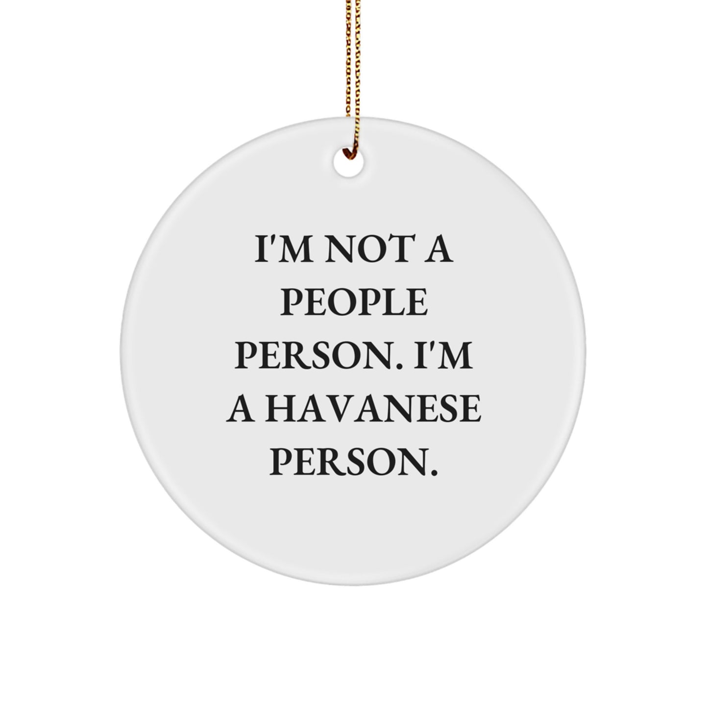 Havanese Dog Christmas Unique Gifts from Men, Funny Circle Ornament with Quote, Gifts for Havanese Dog Lovers - Image 1
