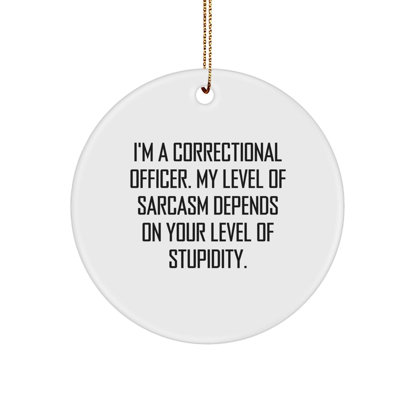 Correctional Officer Gifts, Funny Circle Ornament, Gifts from Men to Correctional Officer, Perfect Inspirational Gift for Christmas - Image 1