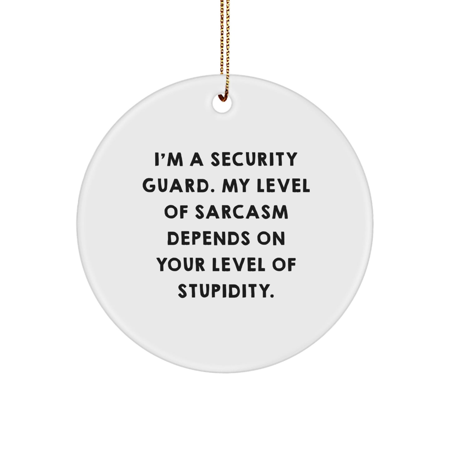 Funny Security Guard Gifts, Security Guard Sarcasm Circle Ornament, Gifts from Men to Security Guards for Christmas, Christmas Unique Security Guard Gifts - Image 1