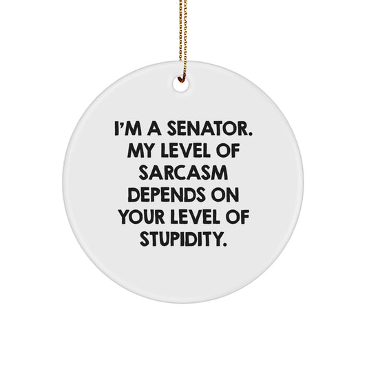 Senator Quote Circle Ornament Gifts from Friends for Christmas Unique Senator Gifts - Image 1