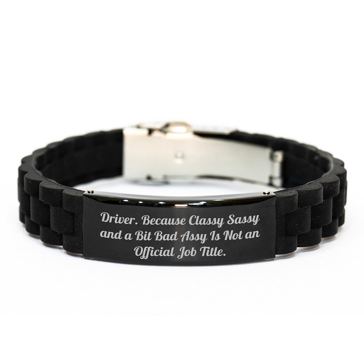Driver Gifts from Friends - Funny Glide lock Clasp Bracelet for Driver, Classy Sassy And A Bit Fearlessy Is Not An Official Job Title., Graduation Unique Gifts - Image 1
