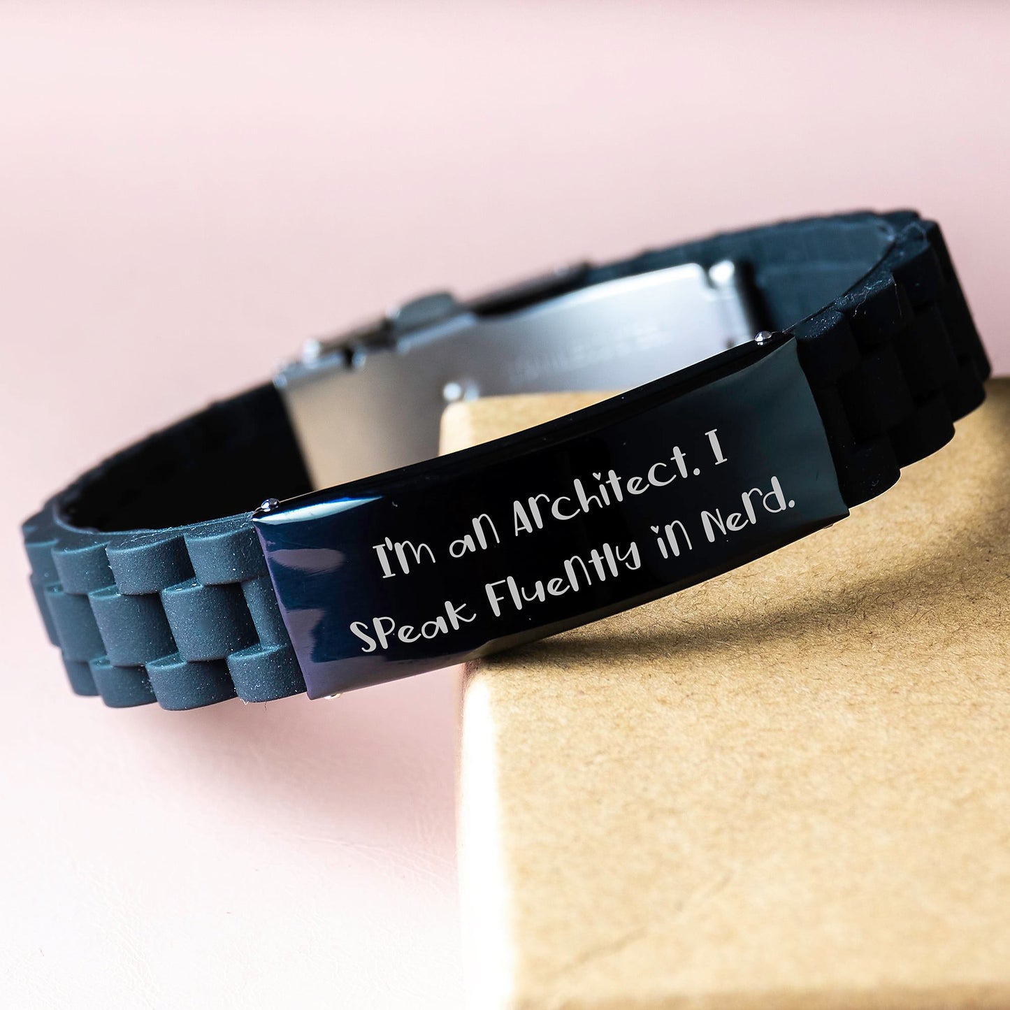 Architect Humor Glide lock Clasp Black Stainless Steel Silicone Graduation Gifts from Men to Architect - Image 3