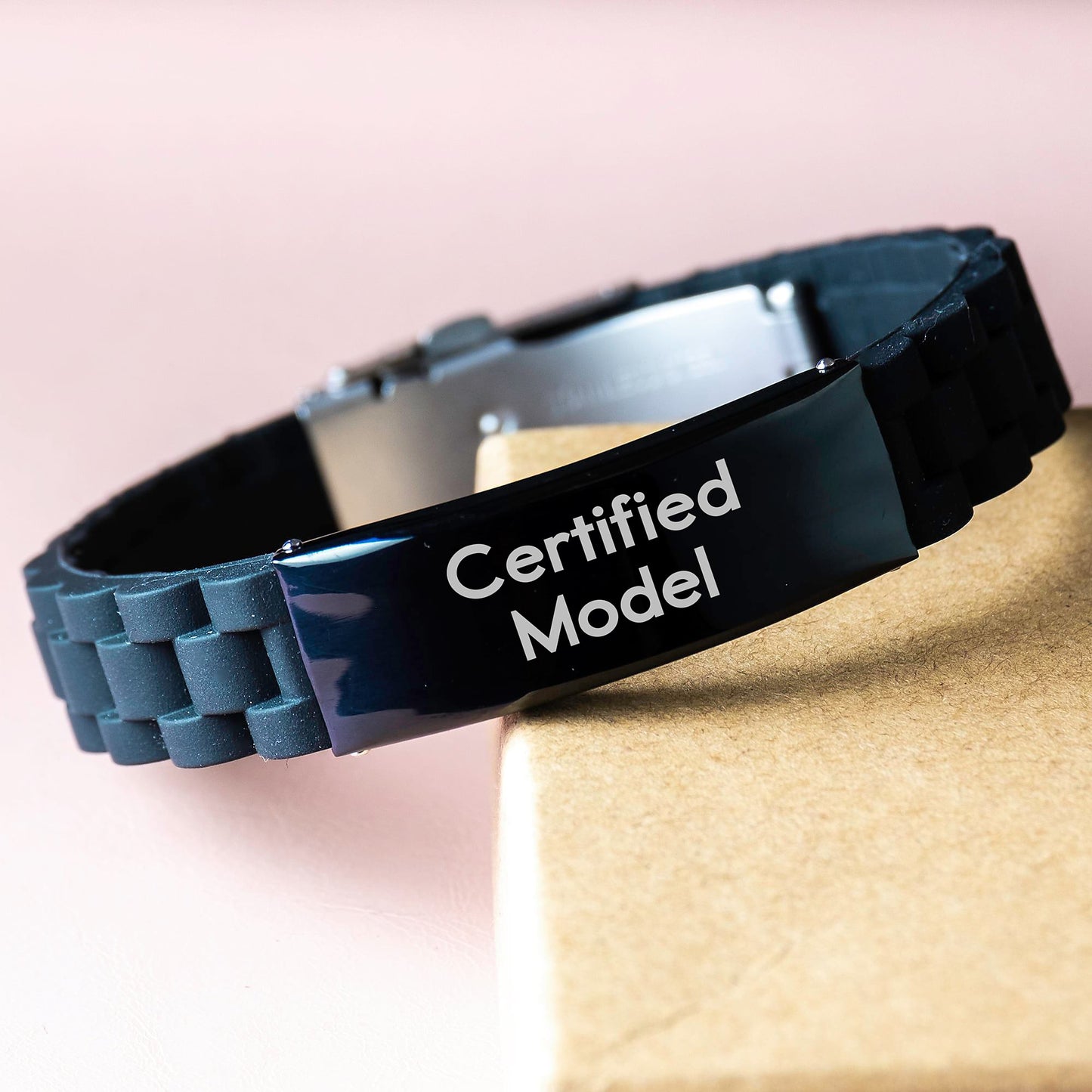 Funny Model Gifts from Friends for Graduation Unique Model Glide lock Clasp Bracelet Quote Certified Model - Image 3