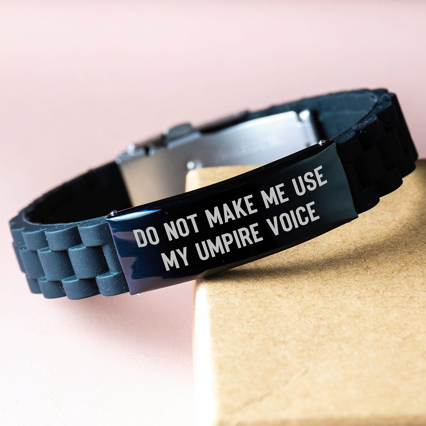 Funny Umpire Gifts from Friends - Do Not Make Me Use My Umpire Voice Glide lock Clasp Bracelet for Men Women Graduation - Image 3