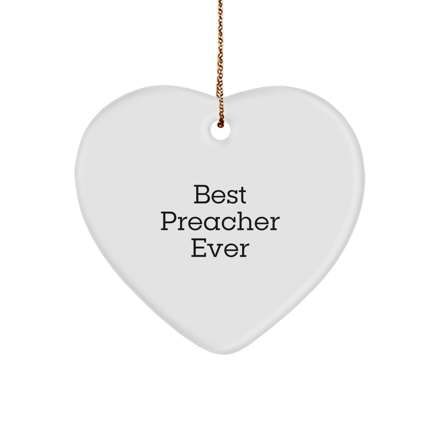 Funny Preacher Gifts, Best Preacher Ever Heart Ornament, Christmas Unique Gifts from Family to Friends - Image 1