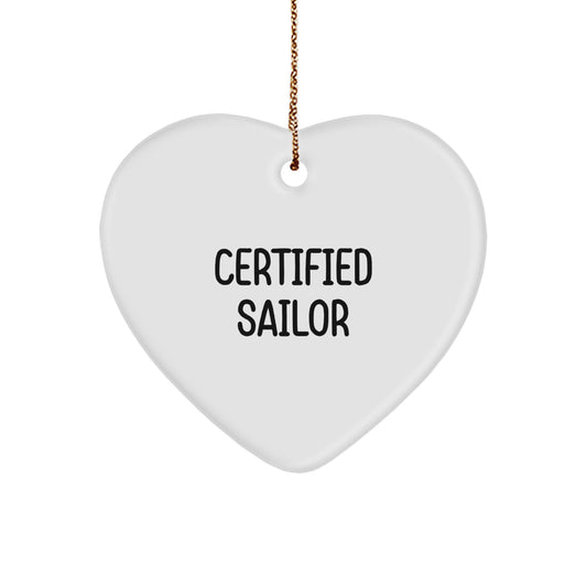 Sailor Gifts for Friends and Family - Certified 'I'm Anchored' Heart Ornament for Christmas - Gifts from Men or Women - Image 1