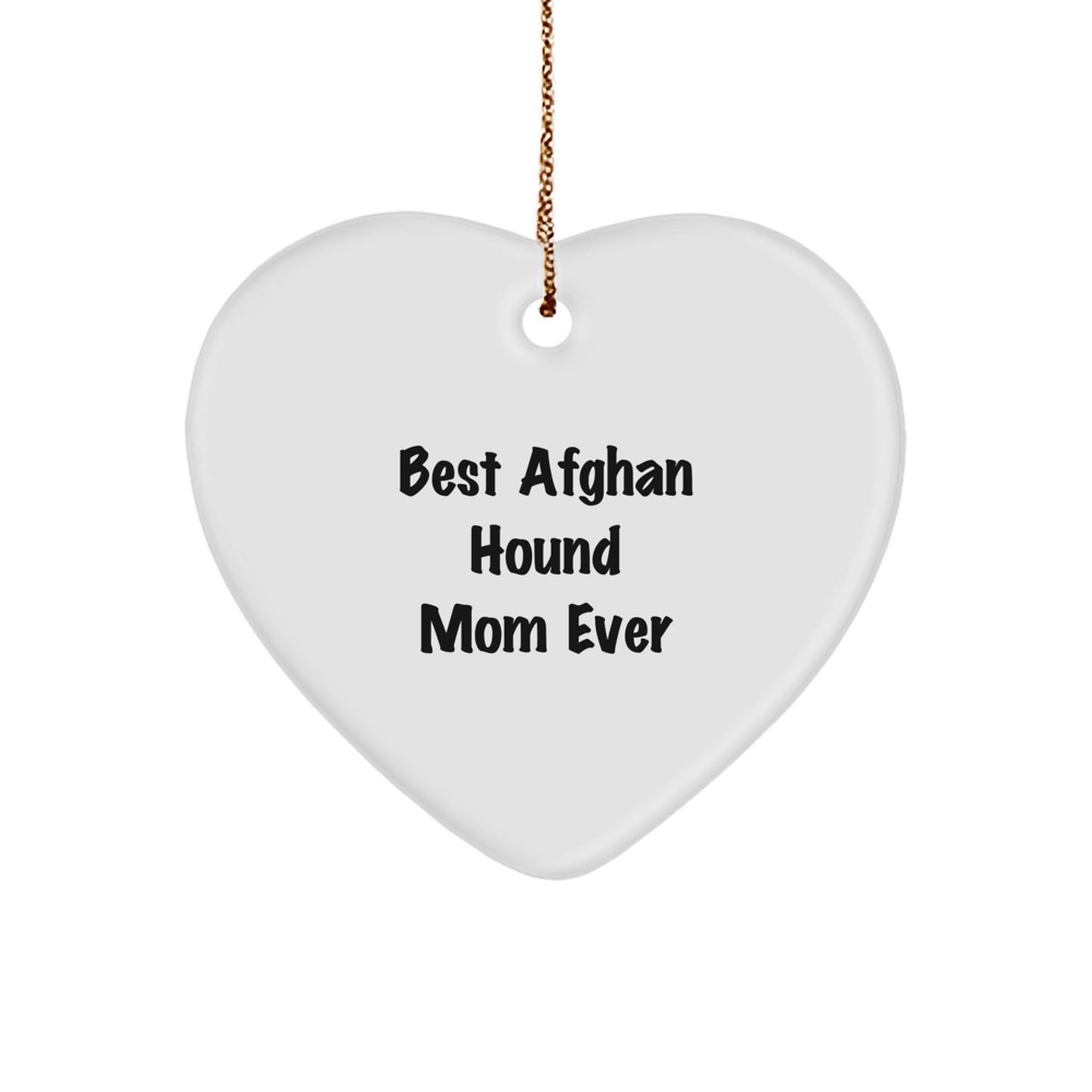 Best Afghan Hound Mom Ever Gifts from Family - Afghan Hound Dog Heart Ornament for Christmas - Image 1