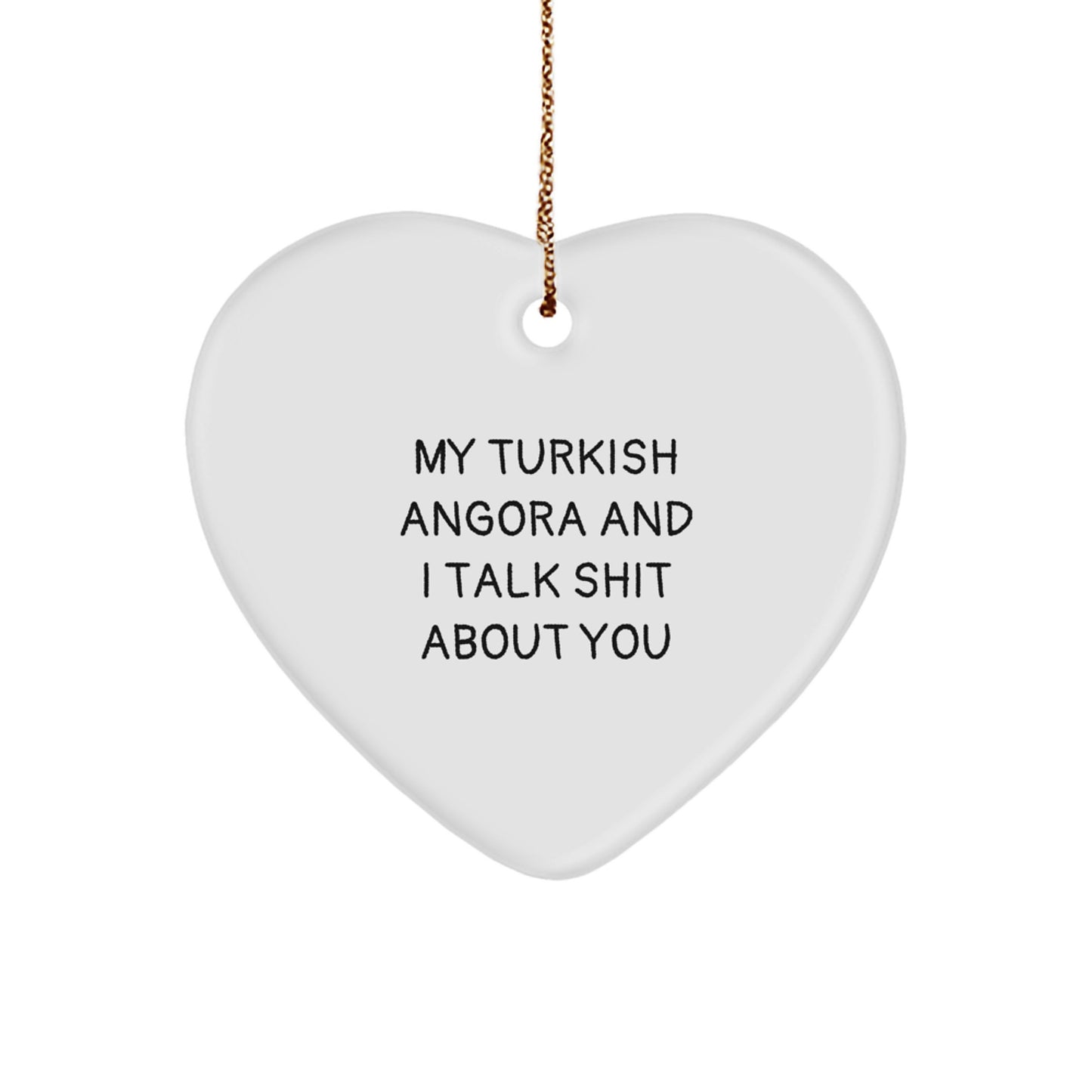 Turkish Angora Cat Lovers' Funny Heart Ornament Gifts from Friends for Christmas - Image 1