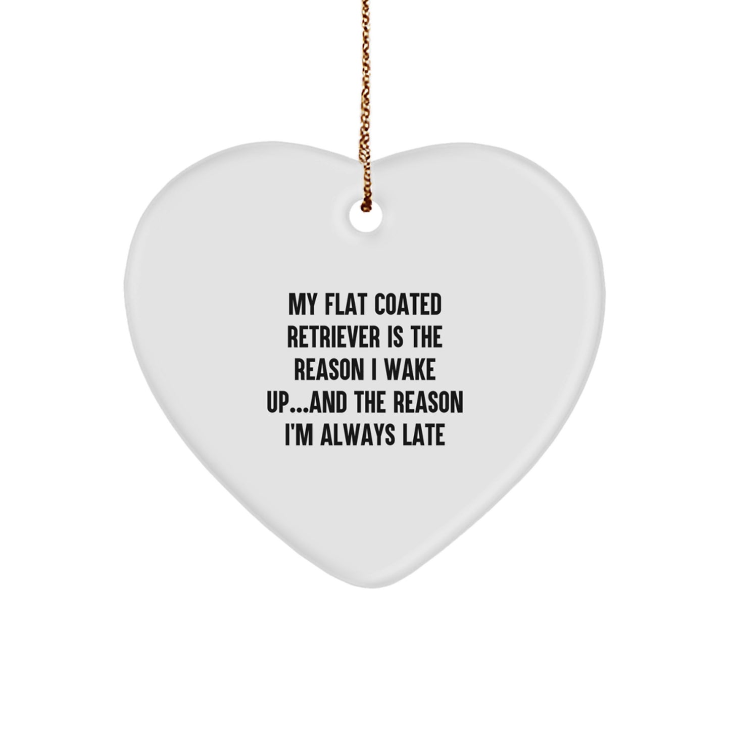 Flat Coated Retriever Dog Gifts from Friends - Heart Ornament for Christmas - Image 1