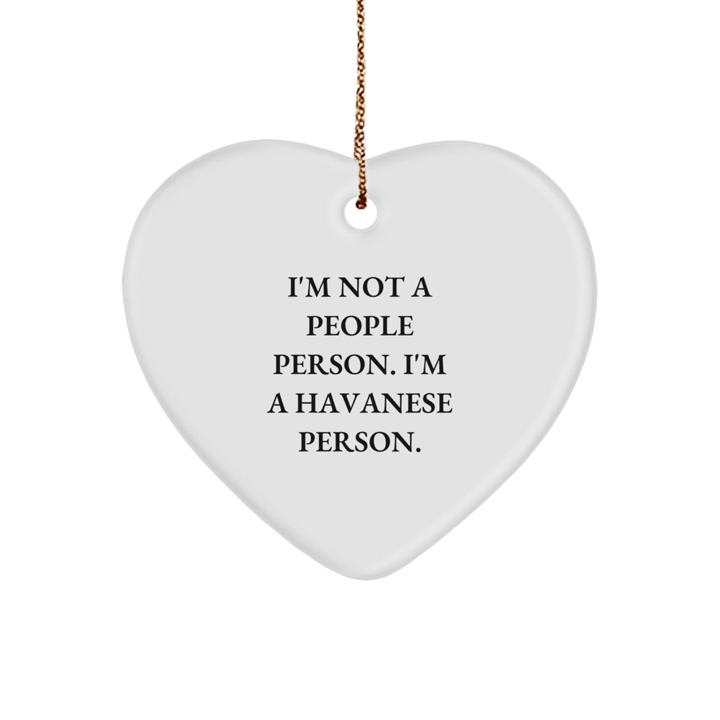 Havanese Dog Lovers Funny Heart Ornament Gifts from Men for Christmas - Image 1