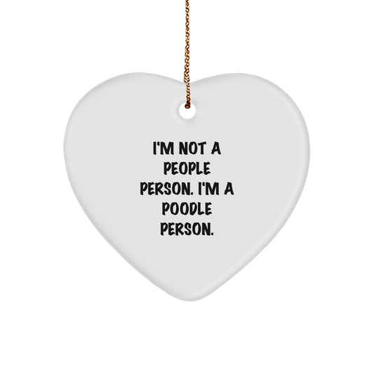 Poodle Dog Lovers' Funny Heart Ornament Gifts from Friends to Family Christmas - Image 1