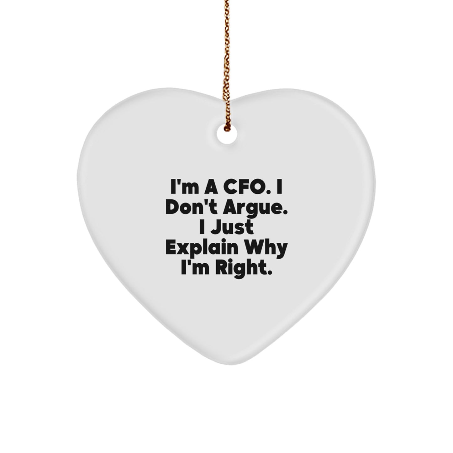 Funny CFO Gifts from Men to Friends - Heart Ornament with Inspirational Quote - Christmas Unique Gifts for CFO - Image 1