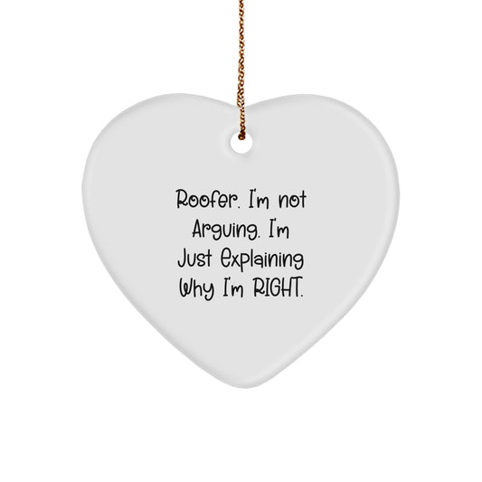 Roofer's Humor, Gifts for Men from Friends, Heart Ornament for Christmas - Image 1