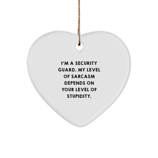Security Guard Gifts from Friends for Security Guard - Funny Heart Ornament, Christmas Unique Gifts, I'm A Security Guard Quote - Image 1