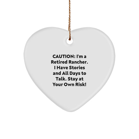 Rancher's Heartfelt Christmas Warning: Funny Heart Ornament Gifts for Men, Friends, Family - Image 1