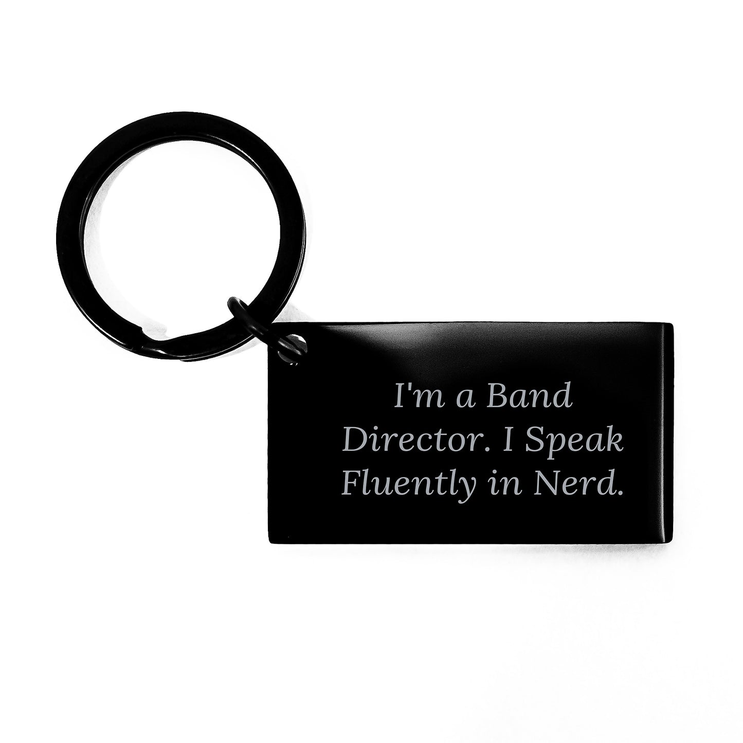 Funny Band Director Gifts from Men to Friends - I Speak Fluently In genius Keychain for Graduation Unique Gifts - Image 1