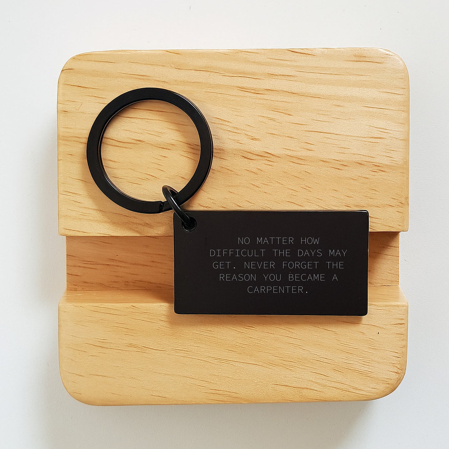 Carpenter Keychain Gifts from Friends to Men, Inspirational Quote for Graduation, Engraved Stainless Steel Keychain - Image 2